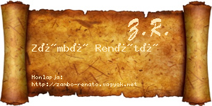 Zámbó Renátó névjegykártya