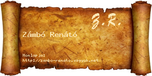 Zámbó Renátó névjegykártya